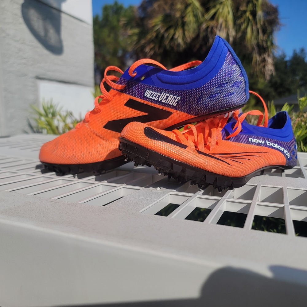 New Balance Orange and Blue Soccer Cleats